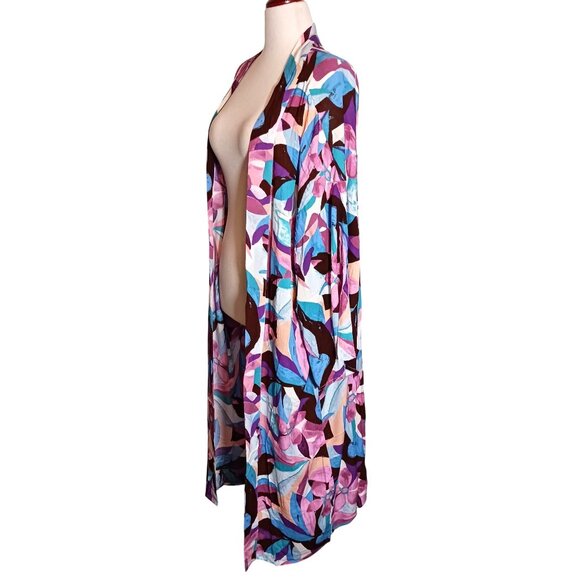 NEW Geometric/Floral Multi Oversized Long Duster‎ Kimono Size S - Picture 5 of 12